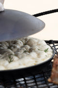 focaccia forged steel skillet with lid bake heat roast cape town blacksmith healthy  