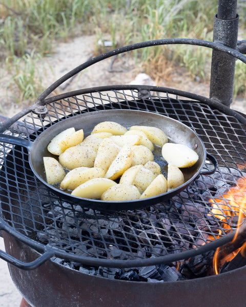 braai crispy potatoes camp skillet steel handmade copper south africa  